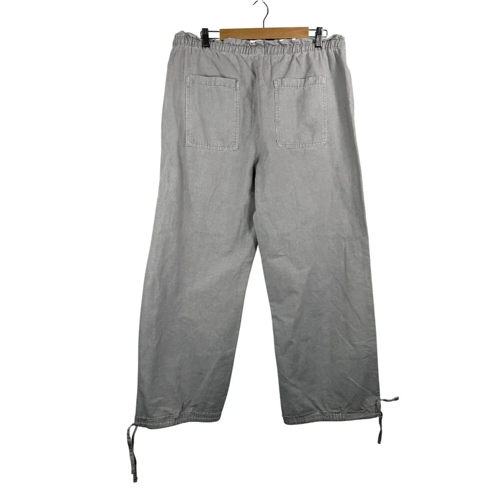 Zara LOW WAIST LOOSE JEANS linen‎ blend Collection baggy 90s grey sz L